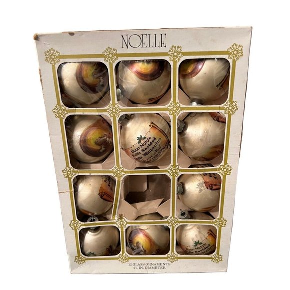 Noelle Holiday Vintage Noelle Glass Christmas Ornaments Nativity 225 Dia Qty 1 Made In Usa